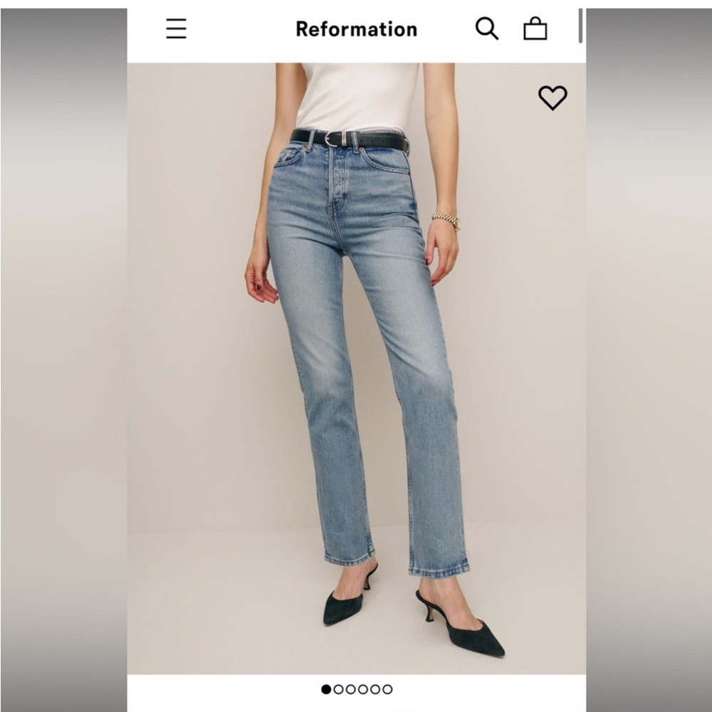 Reformation Cynthia stretch high rise straight jeans